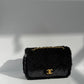 Chanel 24K Black Shearling Medium Flap Bag