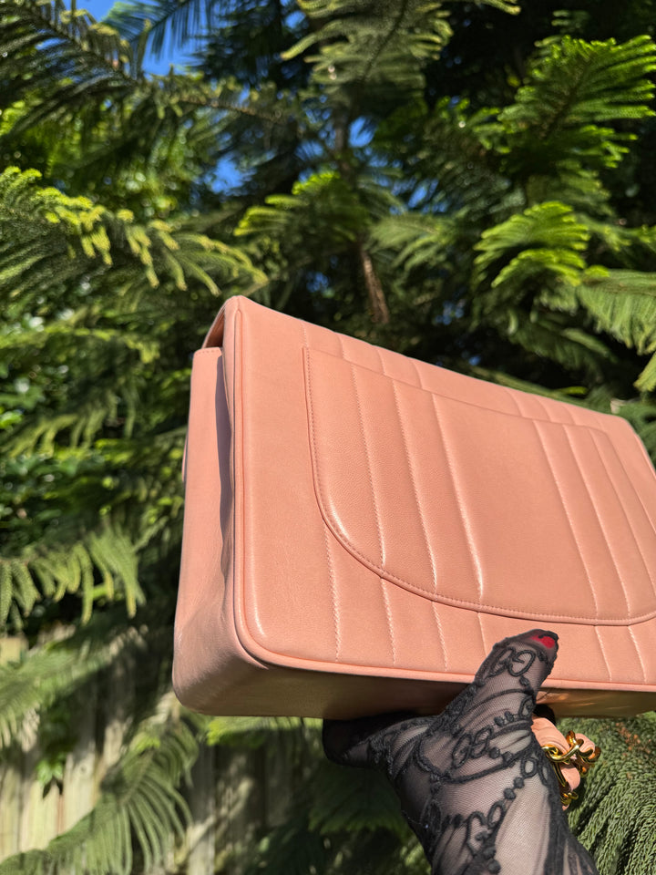 Chanel Light Pink Vintage Lambskin Jumbo Flap Bag