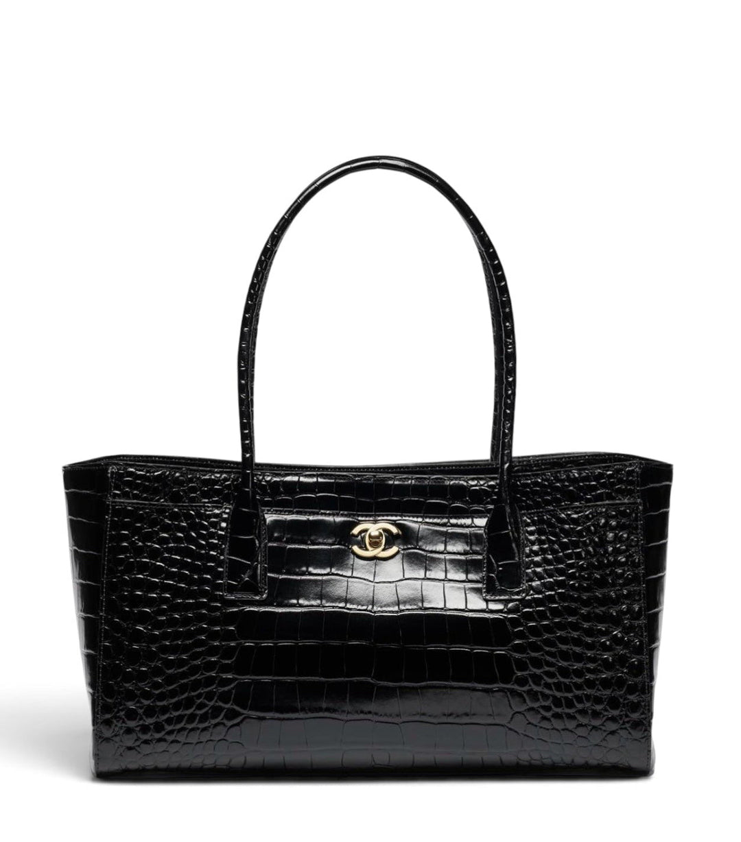 Chanel Small Shopping Bag Crocodile Embossed Calfskin Black 2026