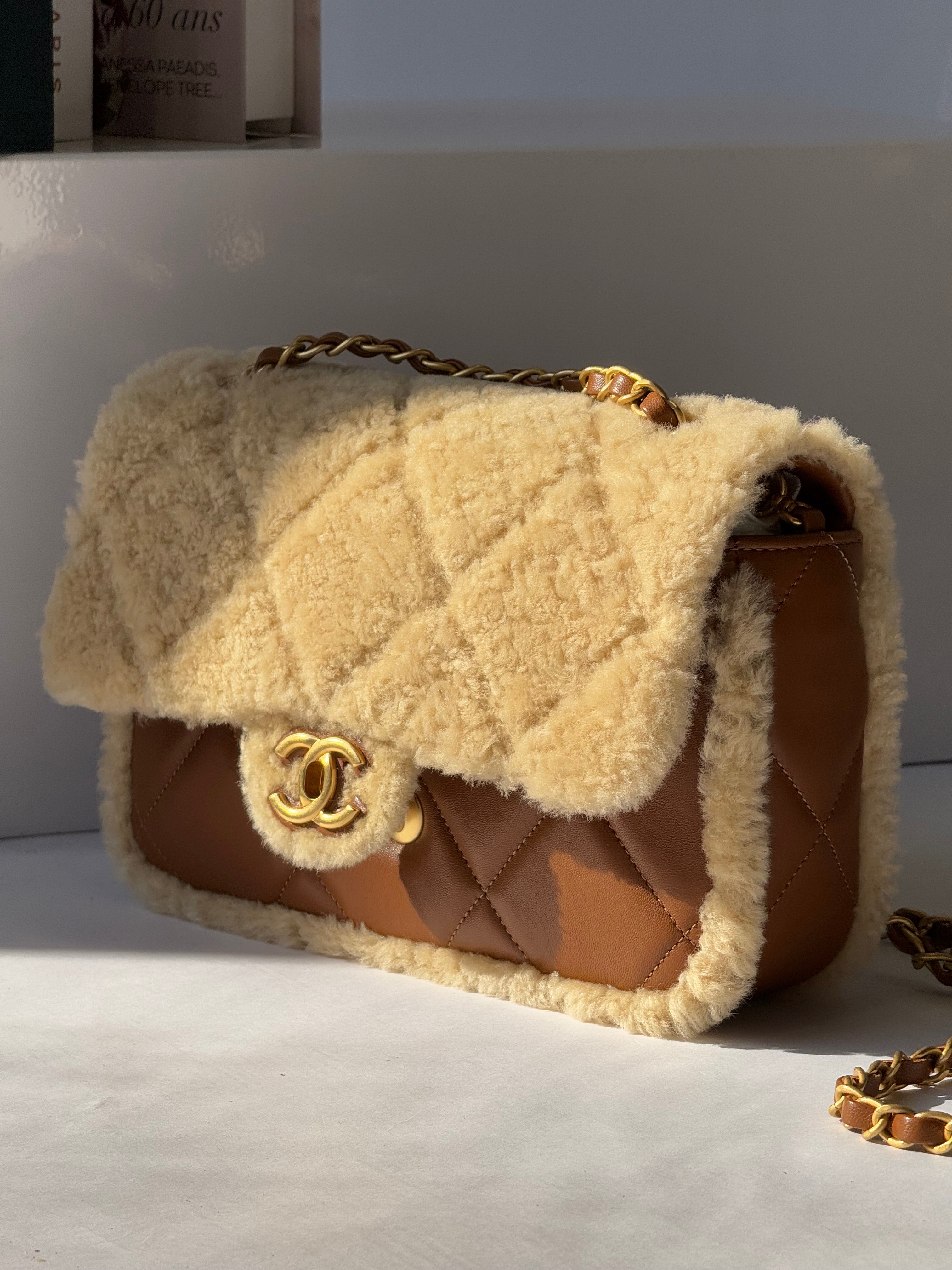 Chanel 24K Brown Shearling Medium Flap Bag – Its A Luv Story