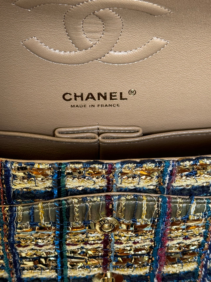 Chanel Medium Egyptian Tweed Flap Bag Gold Hardware 19A