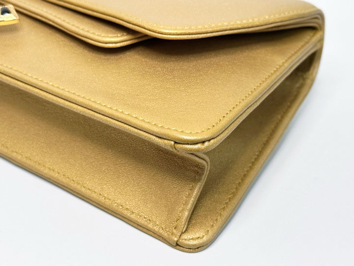 Chanel 19A Gold Egyptian CC Clutch