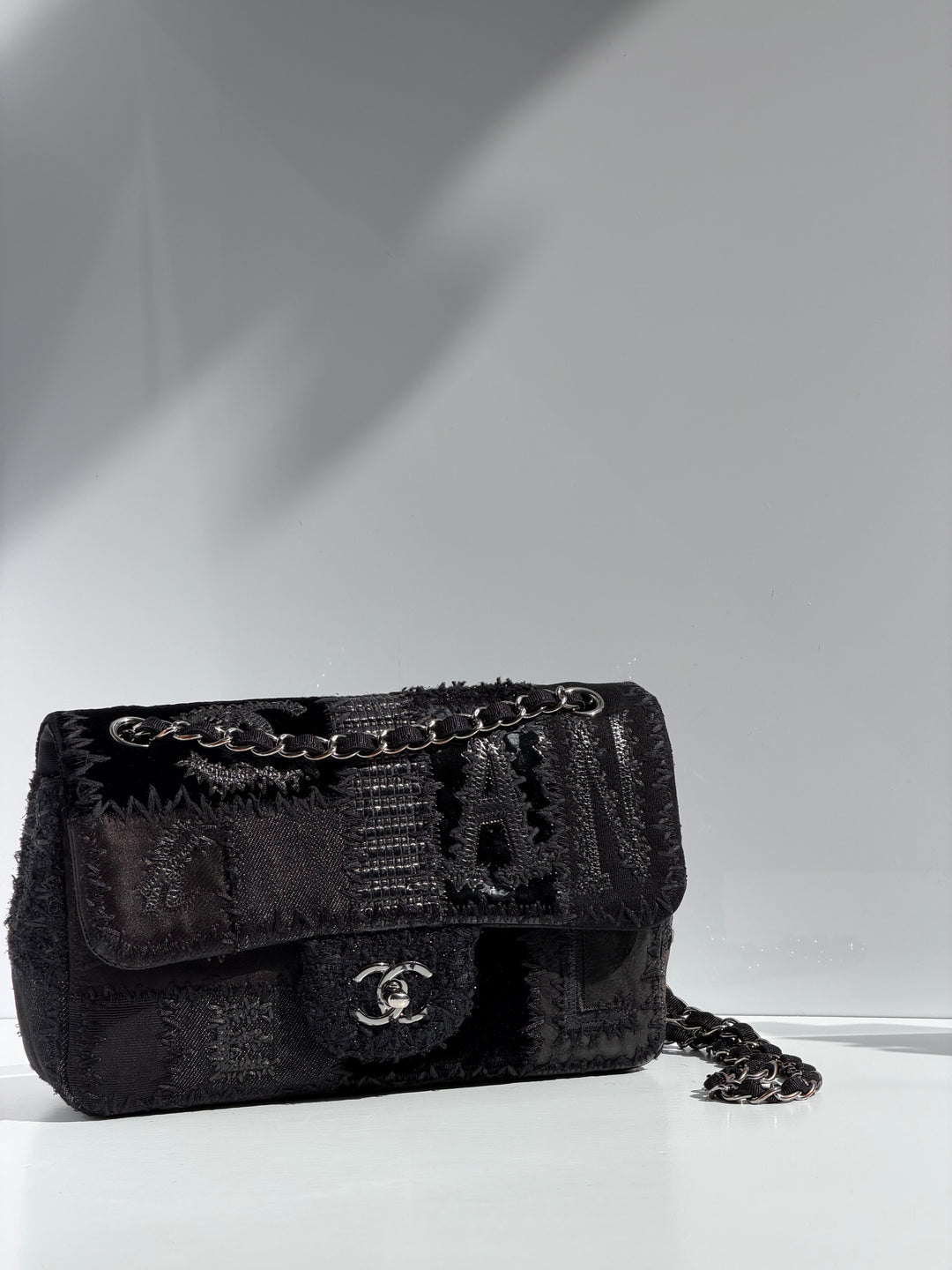 Chanel Black Patchwork Medium Single Flap Bag