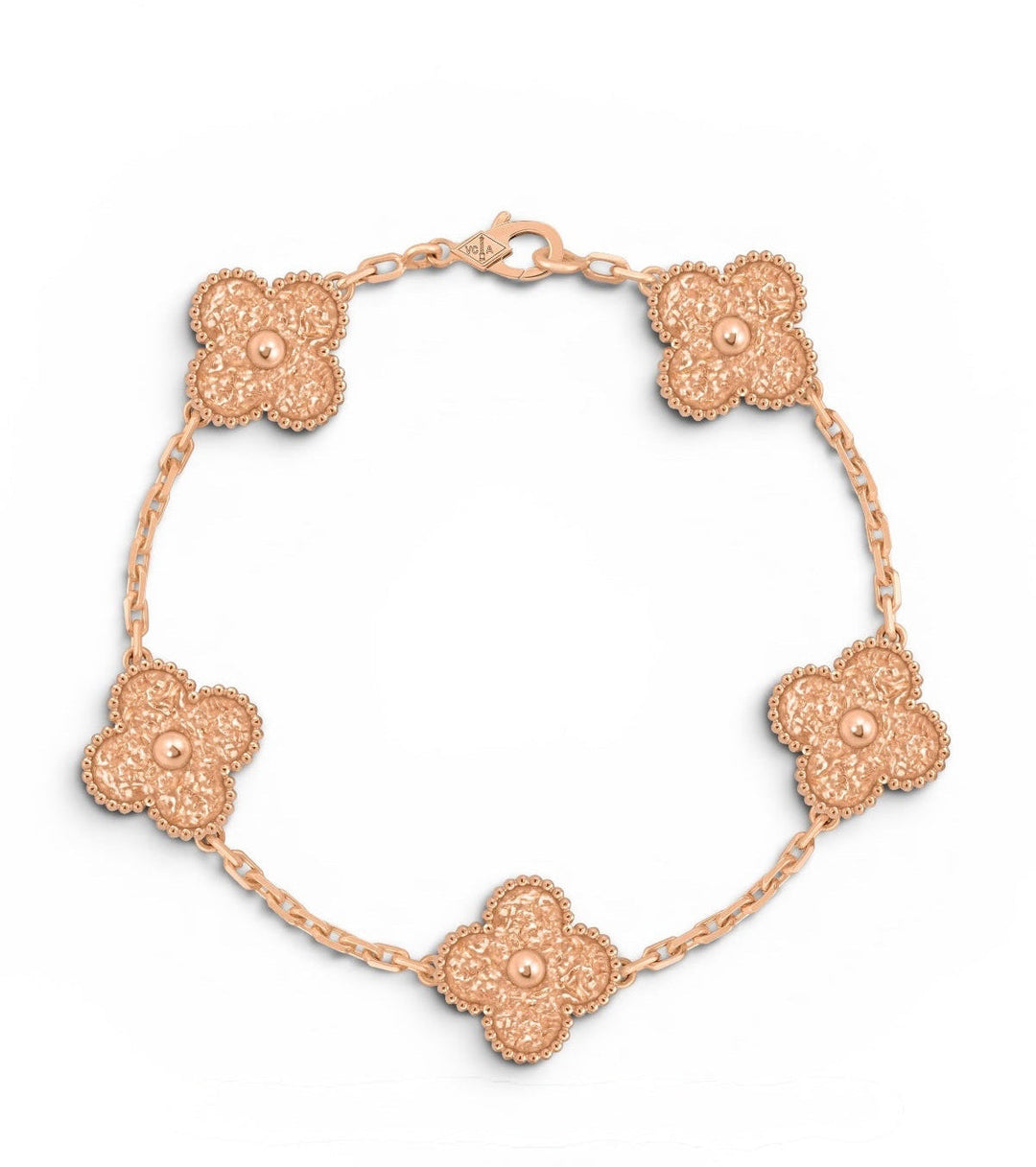 Van Cleef & Arpels Vintage Alhambra 5 Motifs Bracelet 18K Rose Gold