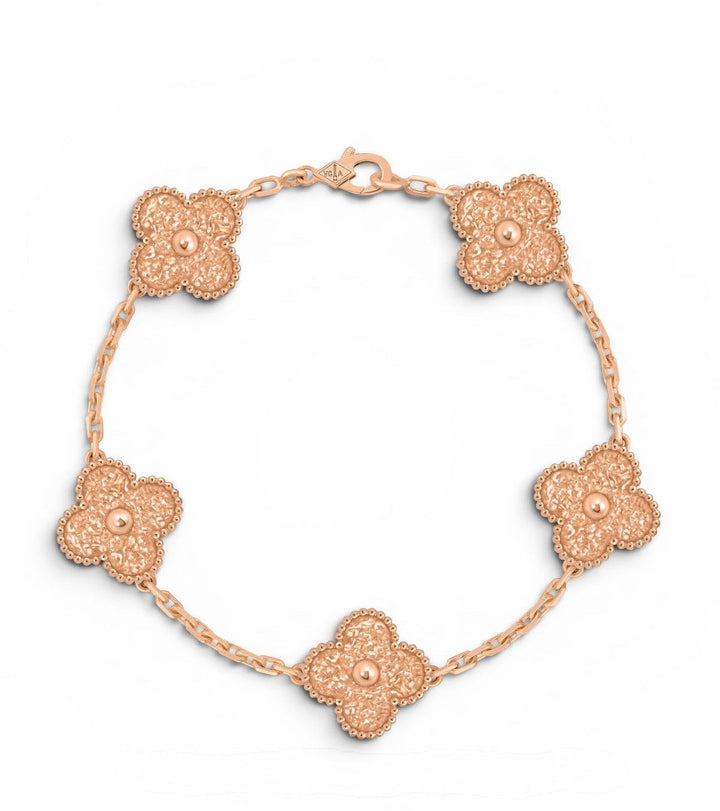 Van Cleef & Arpels Vintage Alhambra 5 Motifs Bracelet 18K Rose Gold