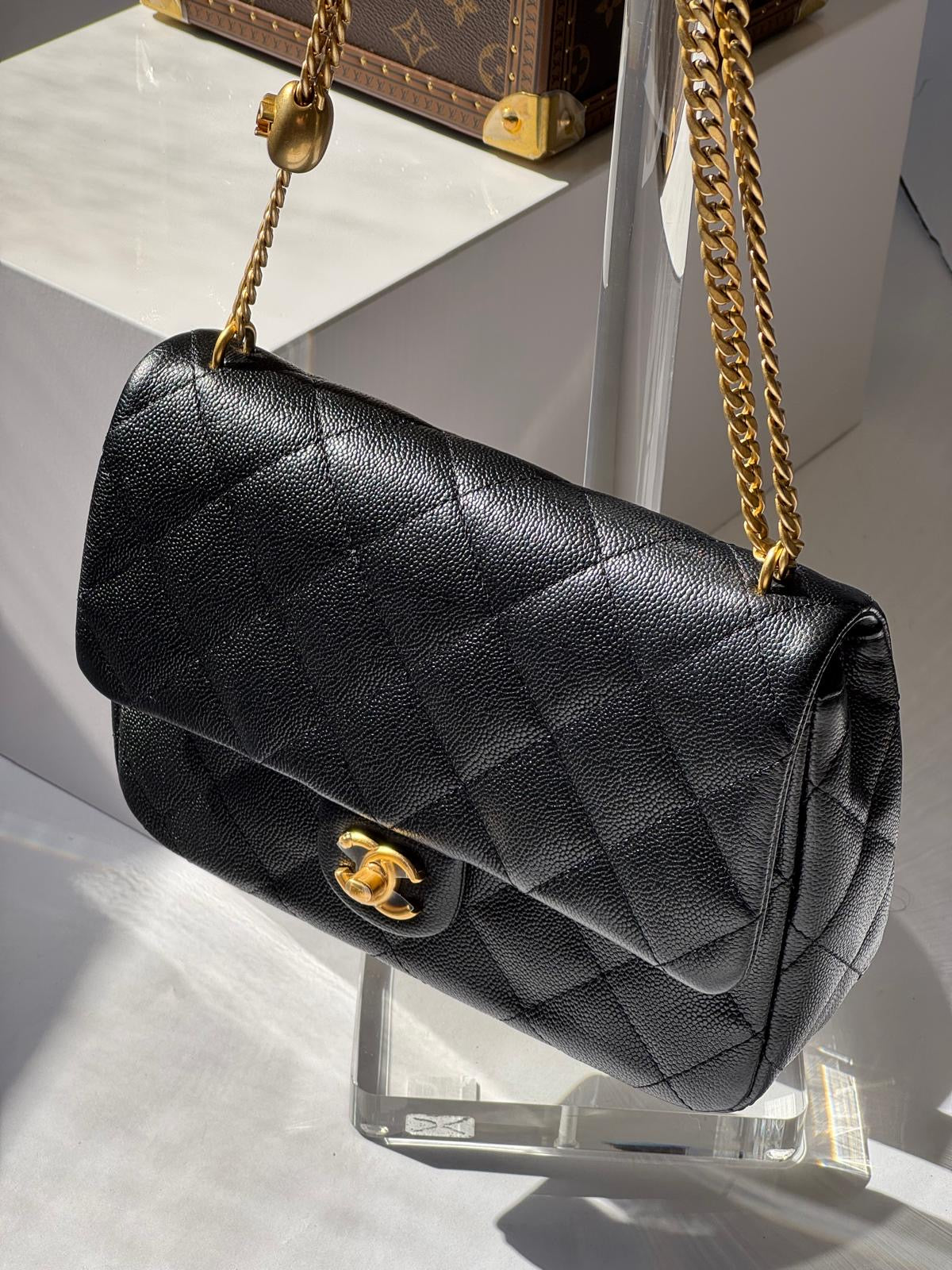 Chanel Black Medium Caviar Sweetheart Crush Flap Bag