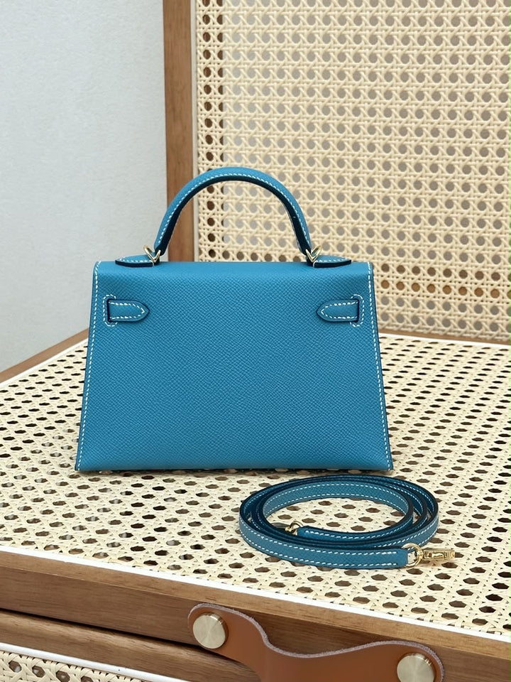Hermès Mini Kelly Sellier 20 New Blue Jean Epsom Gold Hardware 2026
