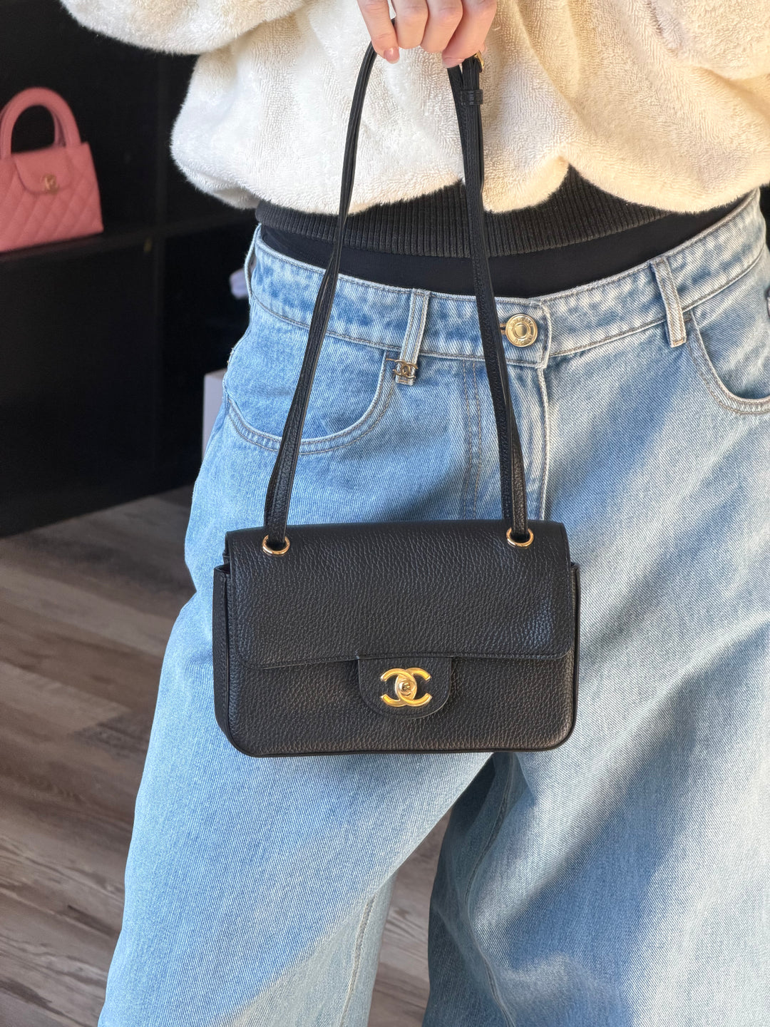 Chanel Mini Flap Bag Black Souplissimo Suede Calfskin Gold Tone Hardware 2026