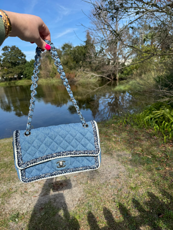 Chanel Medium Denim Braided Single Flap