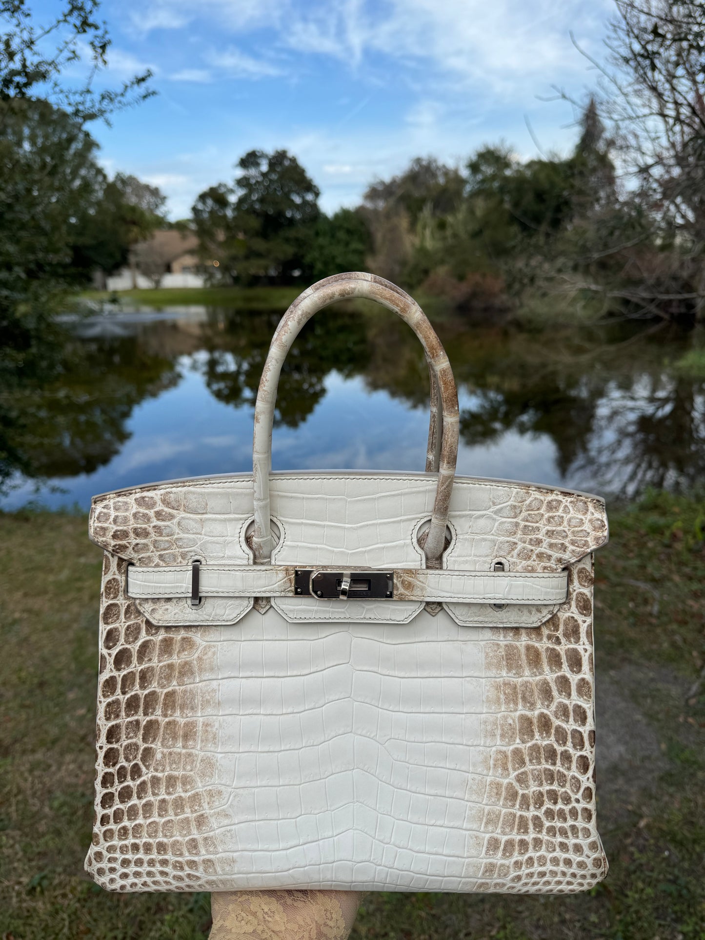 Hermes Himalaya Crocodile Birkin 30