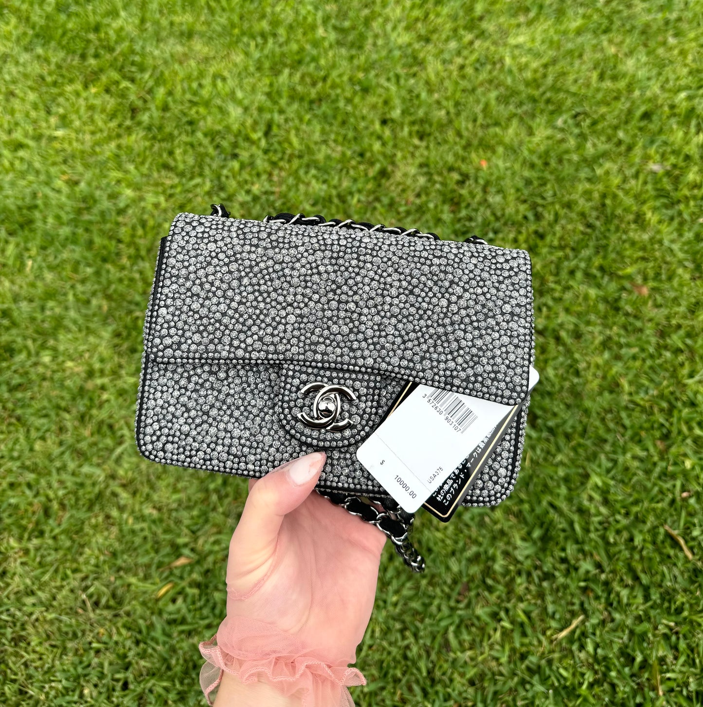 Chanel 2014 Grey Crystal Mini Flap