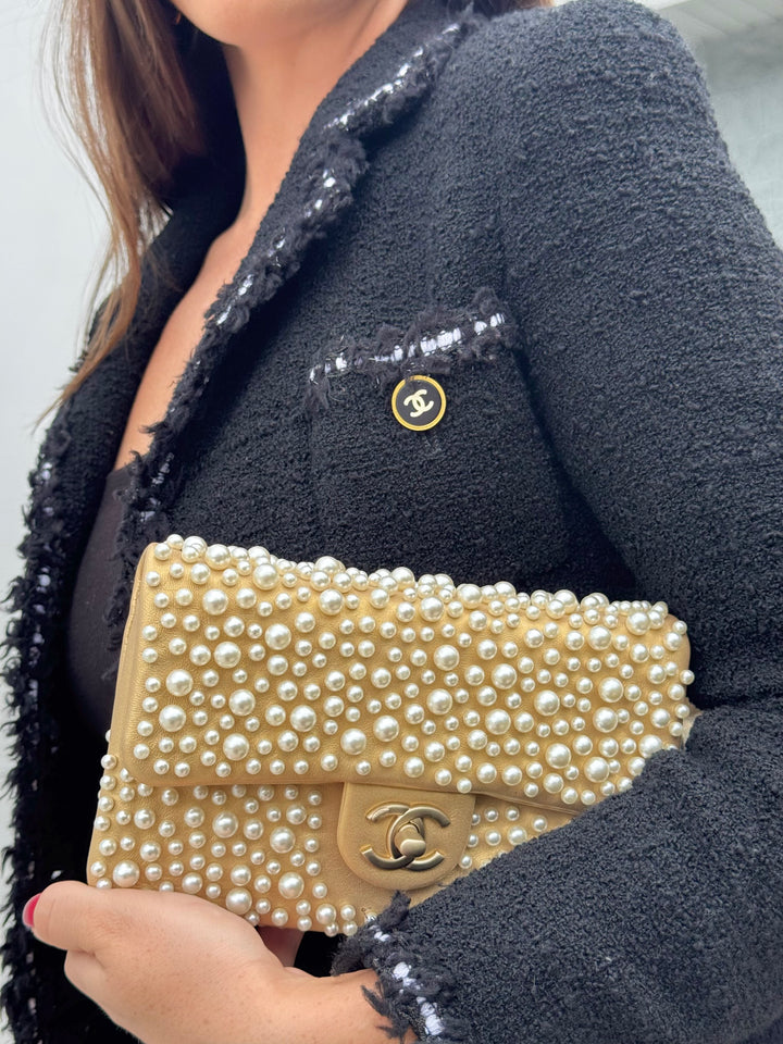 Chanel Paris Dubai Gold Metallic Pearly WOC