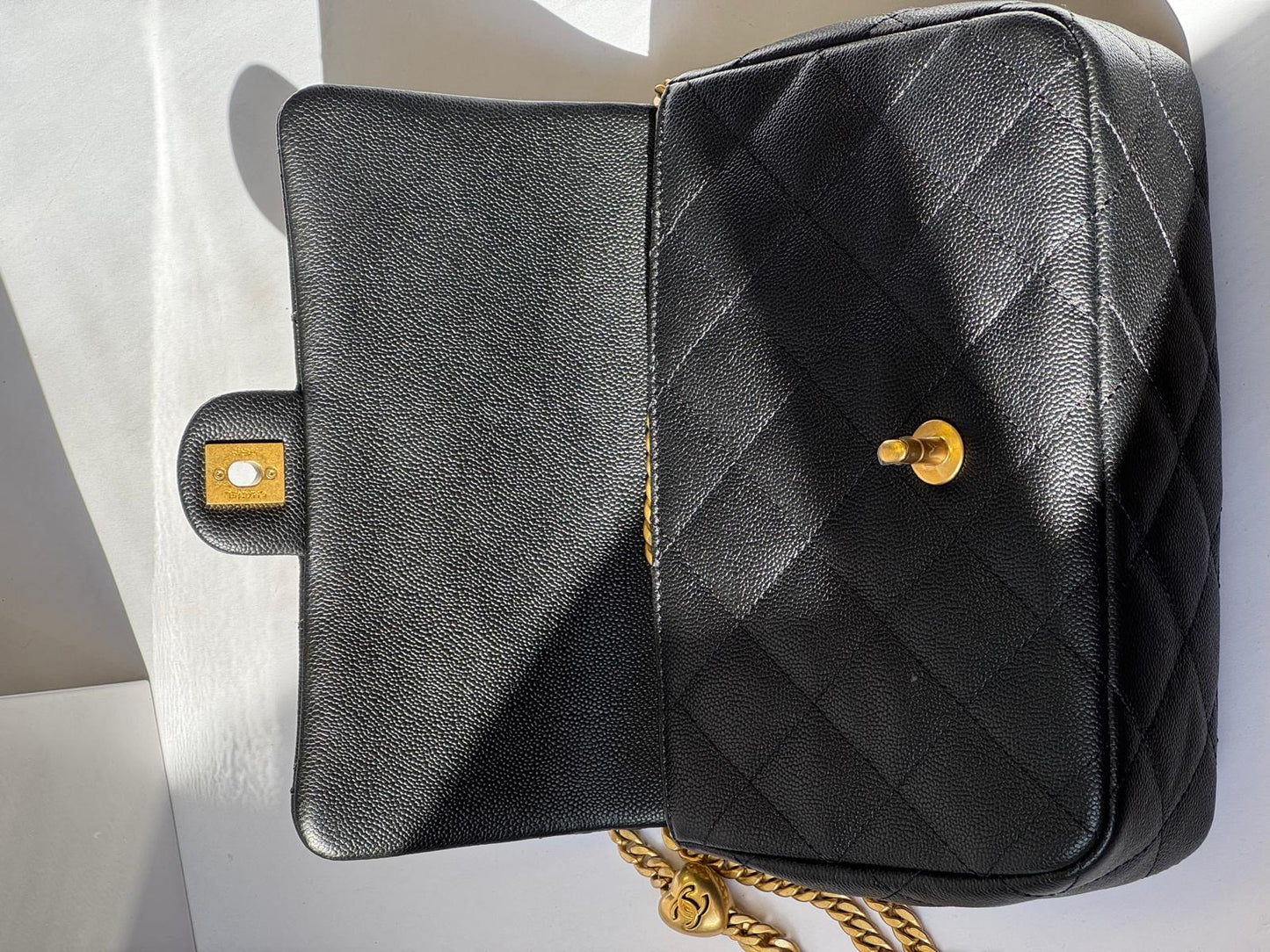 Chanel Black Medium Caviar Sweetheart Crush Flap Bag