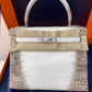 Hermes 2023 Matte Niloticus Diamond Crocodile Himalaya Kelly Retourne 25