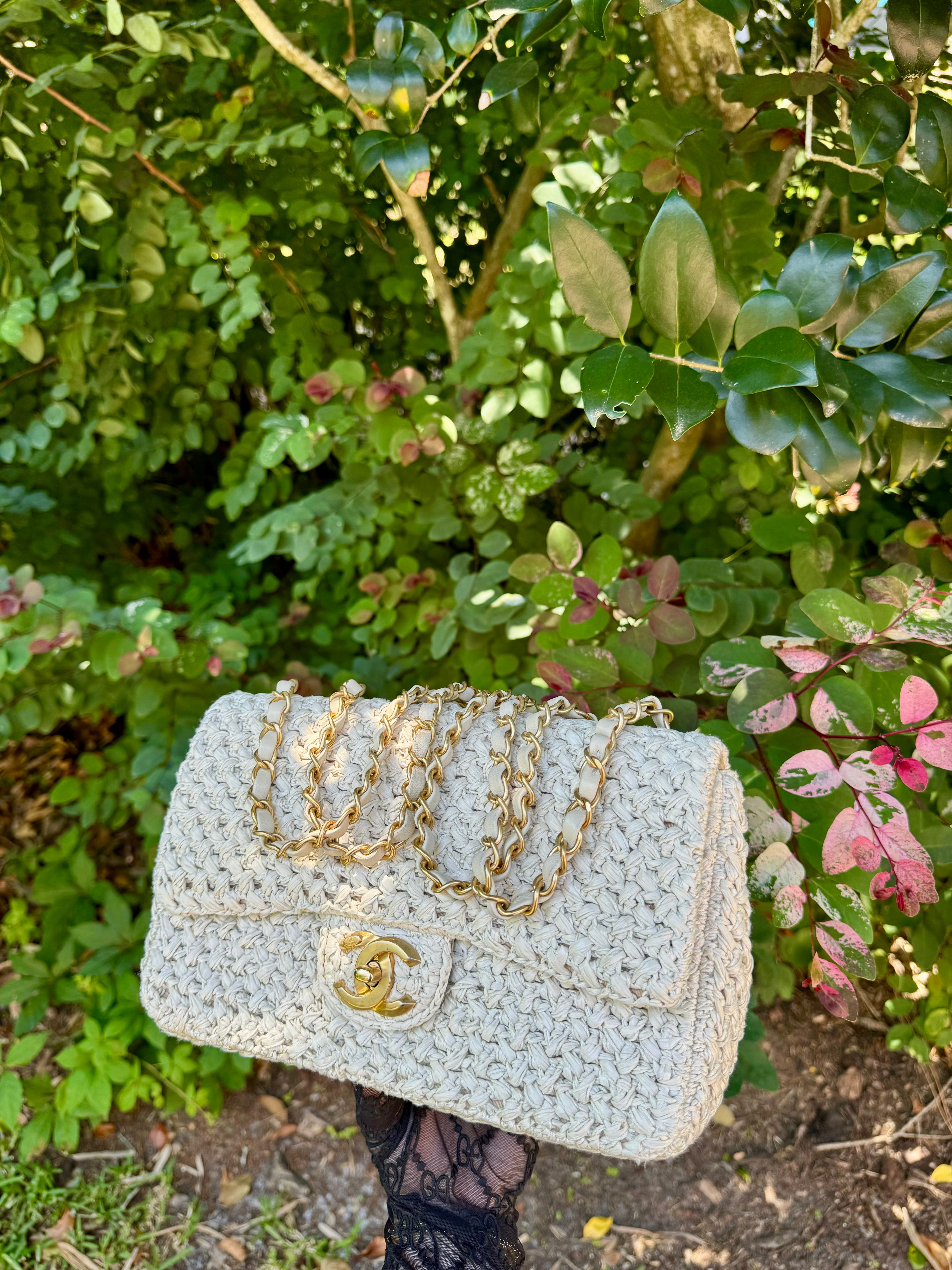 Chanel 18C Tan Ancient Greece Raffia Crochet Flap Bag – Its A Luv