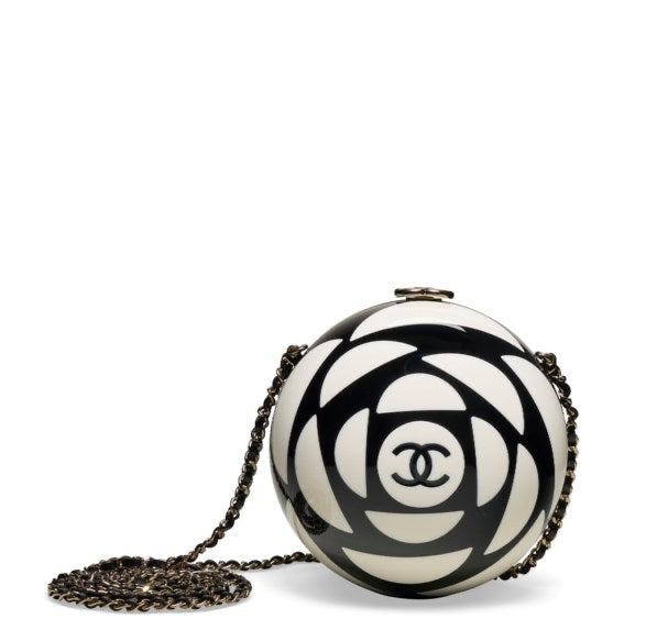 Chanel 2023 Black & White Resin Sphere Minaudiere