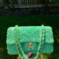 RARE 1991 Chanel Green Medium Terry Flap