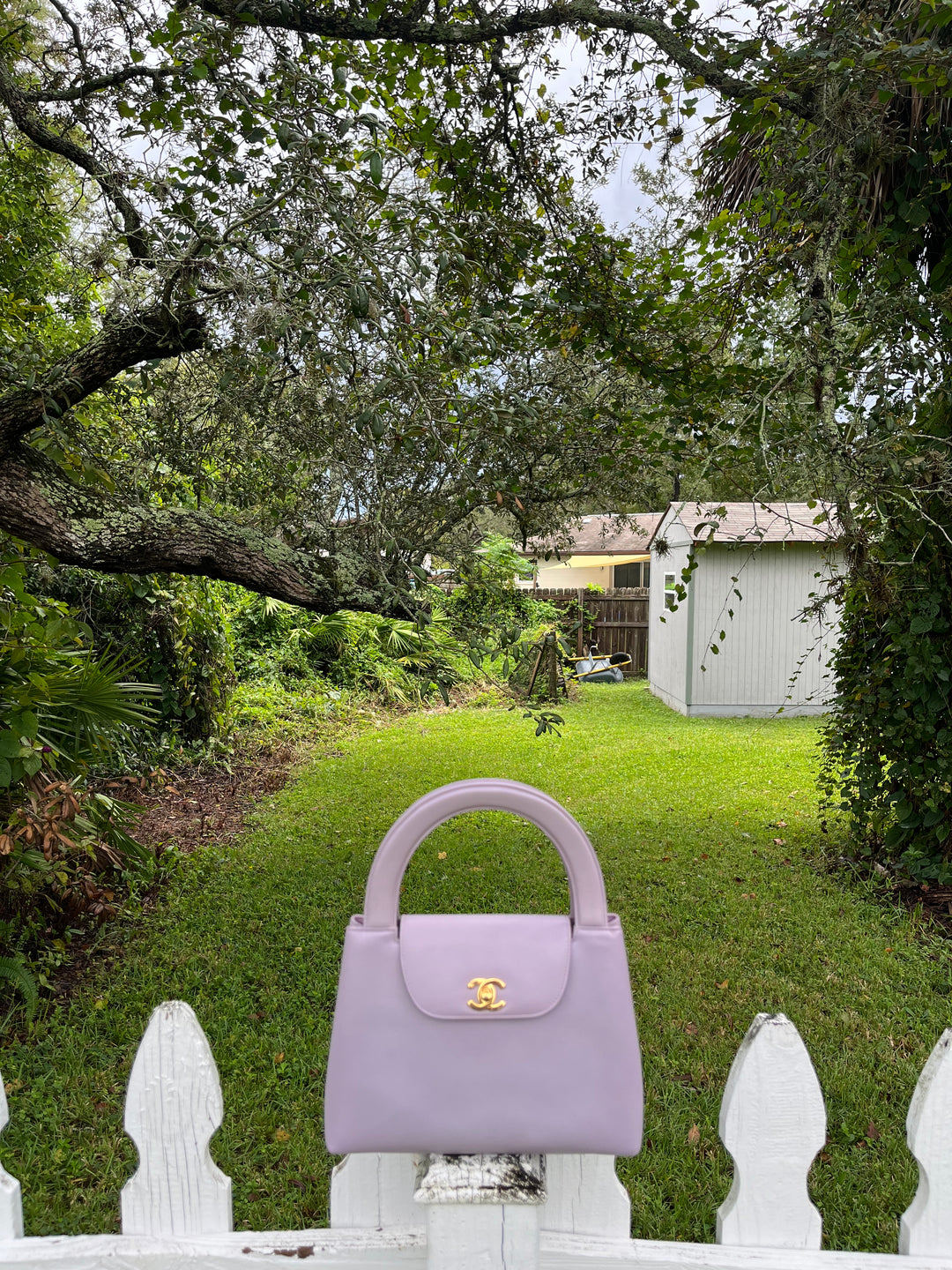 Chanel Vintage Medium Lilac  Lambskin Kelly Top Handle