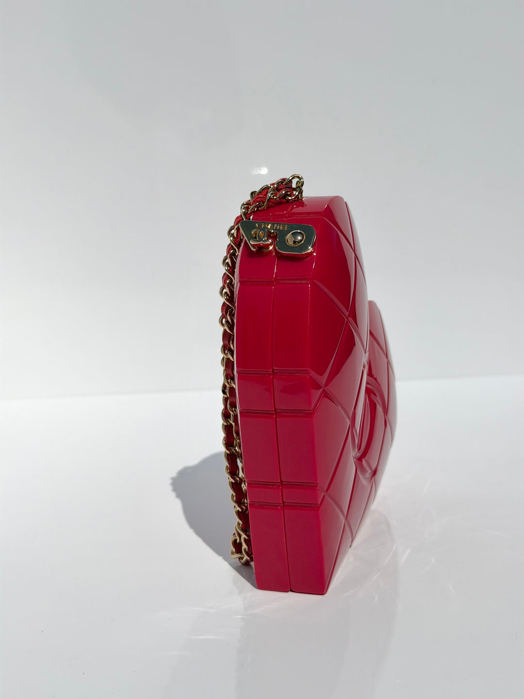 Chanel Heart Minaudiere Lucite Red Gold Hardware 2002