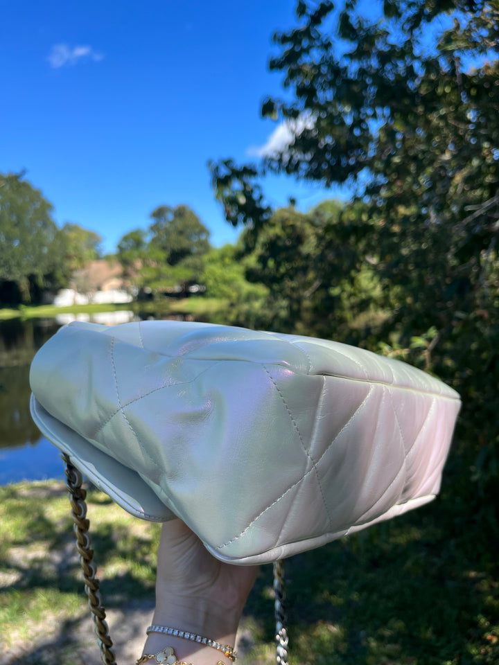 Chanel Pearl Iridescent Large 19 Flap Bag