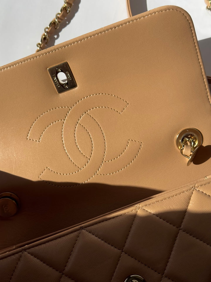 Chanel 22S Dark Beige Small Trendy Flap Bag