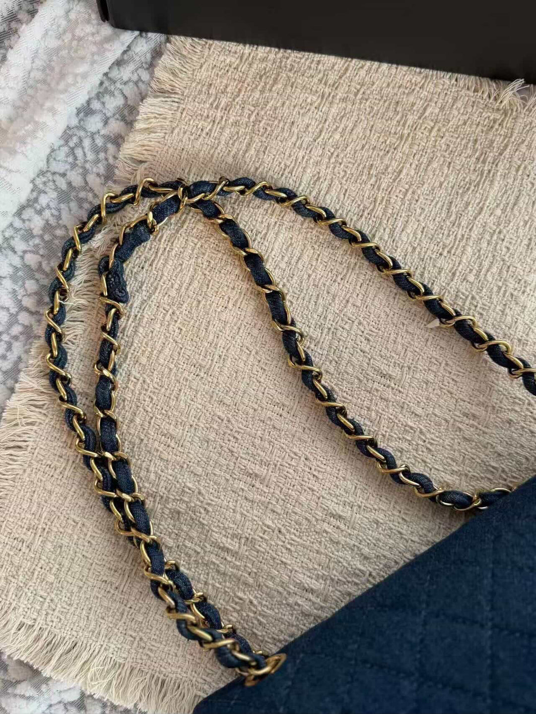 Chanel Small Classic Flap Bag Denim Blue 24K Plated Gold Hardware 1997