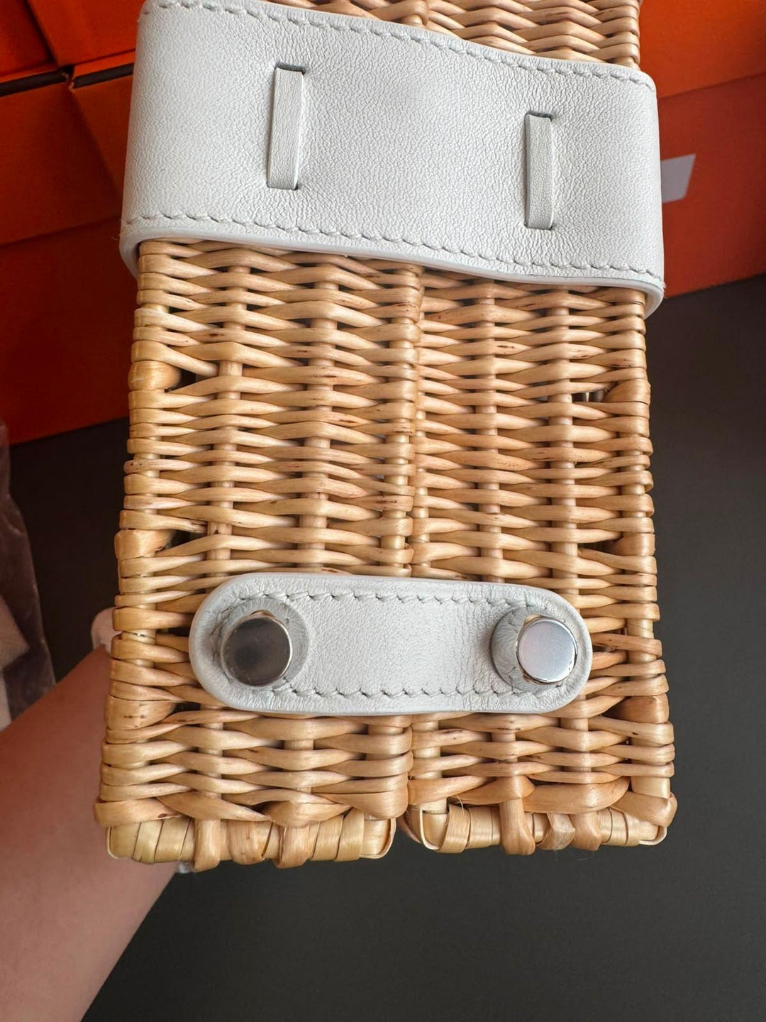 Hermès Mini Kelly Picnic Wicker New White Palladium Hardware 2020