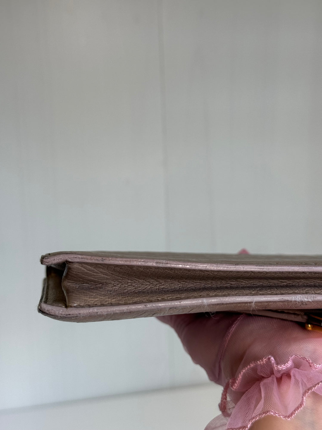 Hermes 1982 Ostrich Lydie 2 Ways Clutch Bag