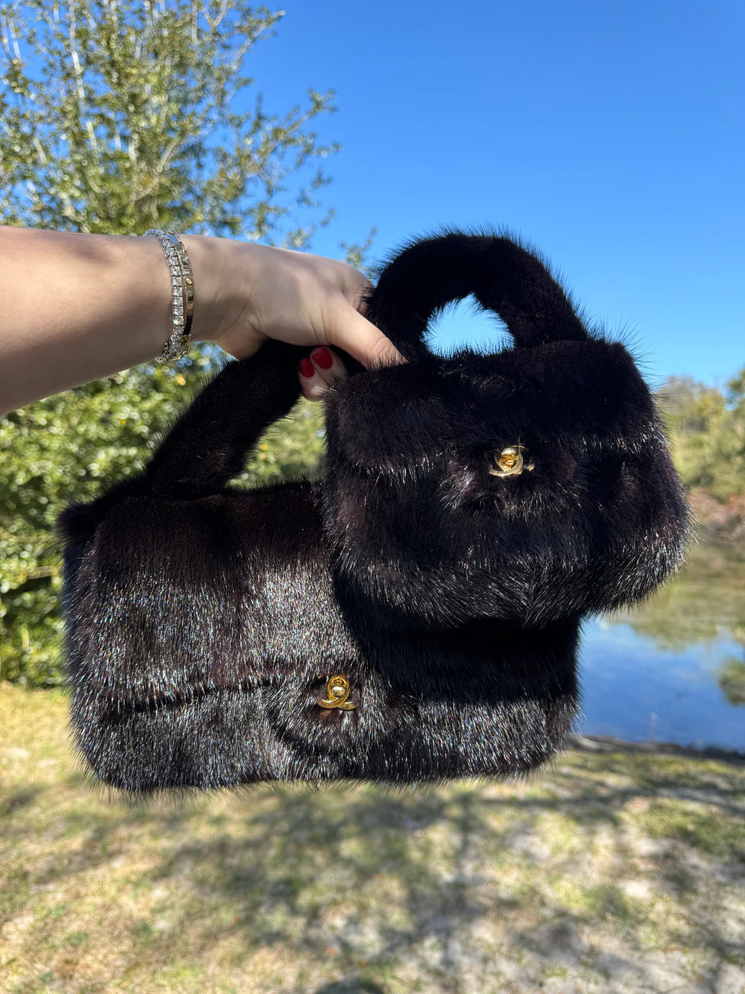 Chanel Vintage RARE Mink Kelly Parent & Child Set