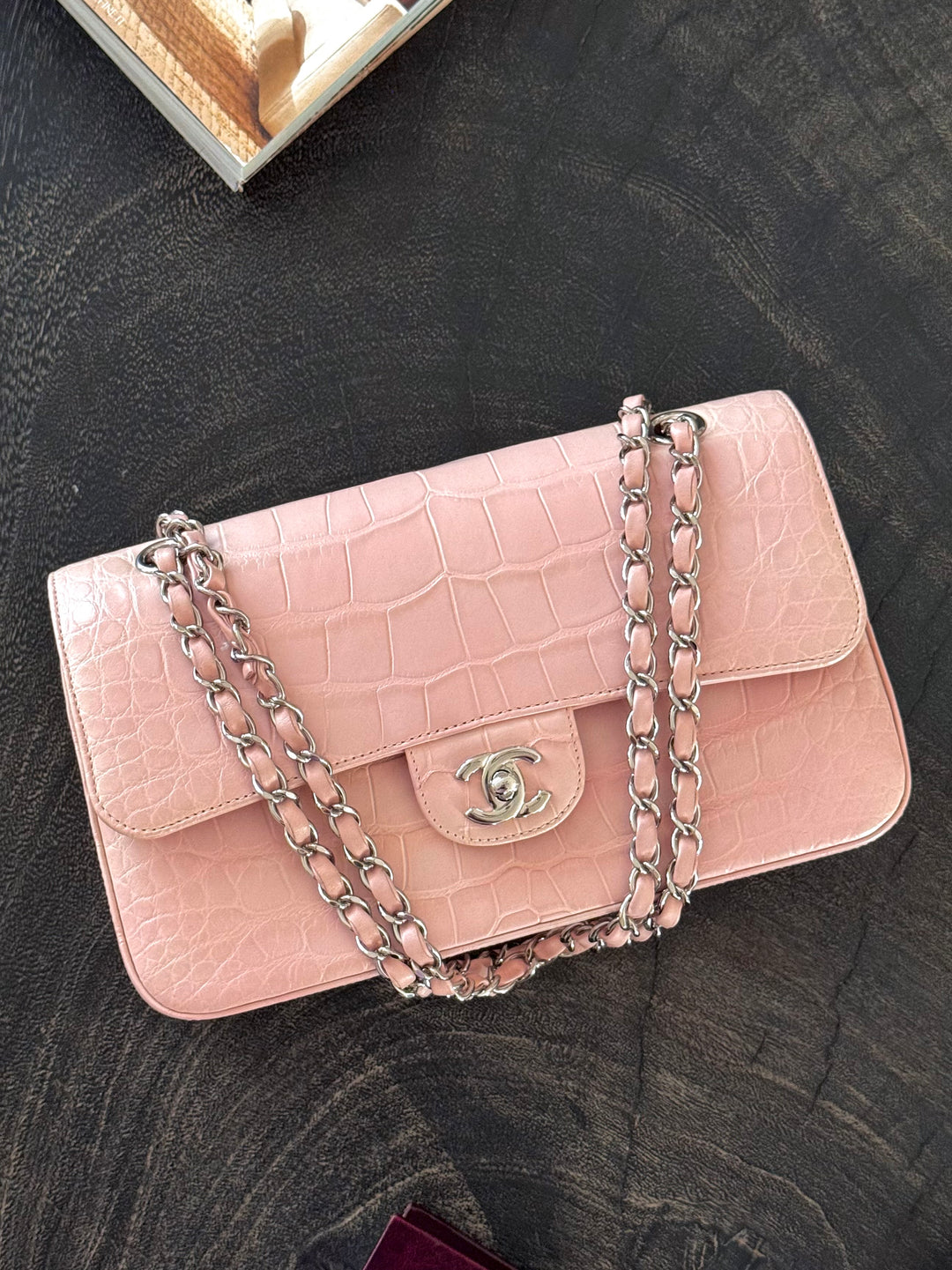 Chanel Bubblegum Pink Alligator Medium Classic Flap Bag