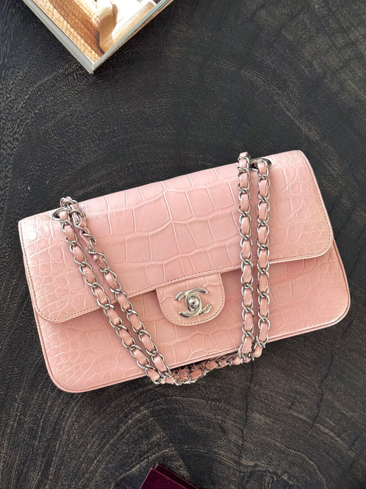 Chanel Bubblegum Pink Alligator Medium Classic Flap Bag