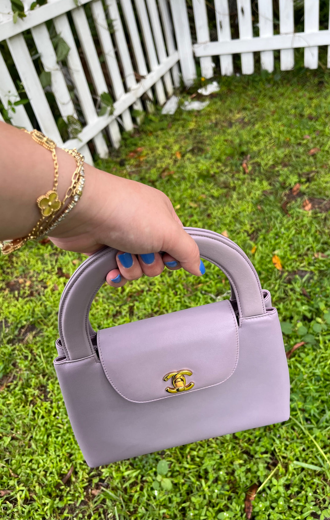 Chanel Vintage Medium Lilac  Lambskin Kelly Top Handle