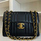 CHANEL VINTAGE BLACK CAVIAR MADEMOISELLE JUMBO CLASSIC FLAP BAG