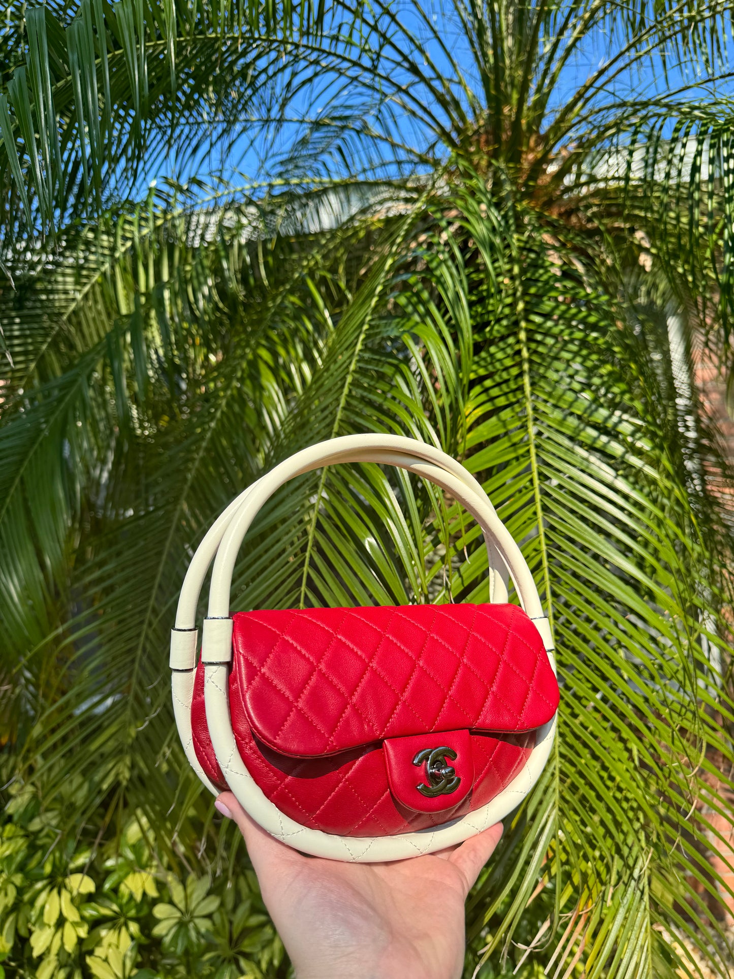 Chanel Runway Small Red Hula Hoop Bag