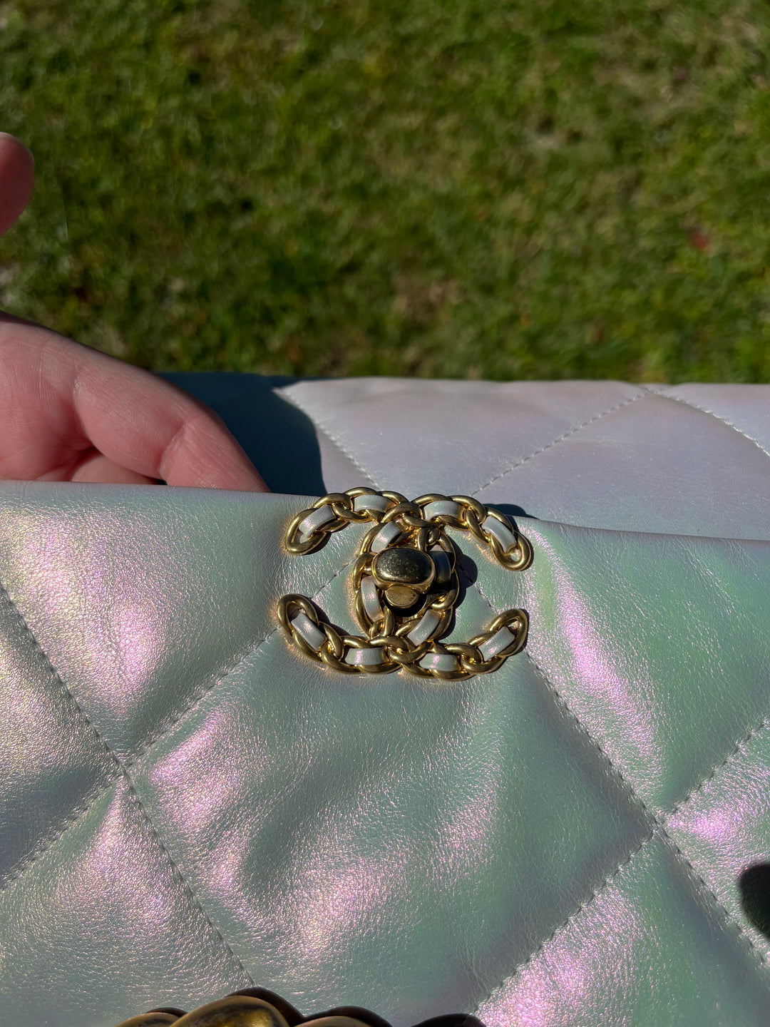 Chanel Pearl Iridescent Large 19 Flap Bag