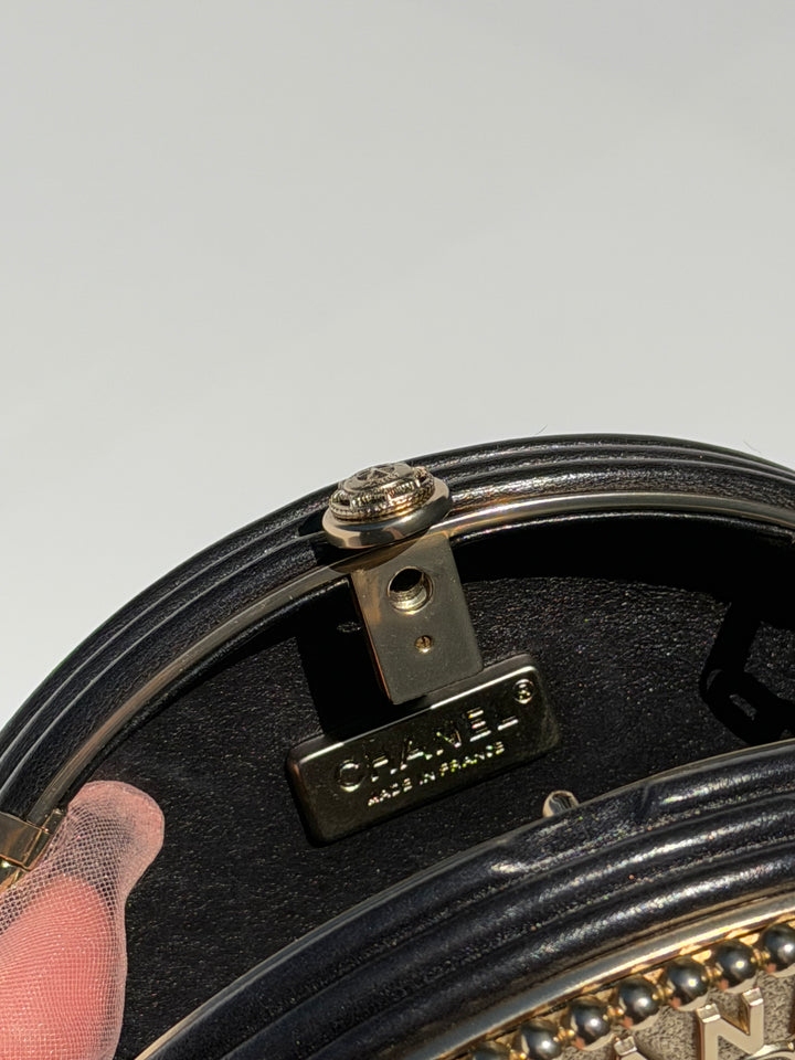 Chanel Paris-Dallas Belt Buckle Minaudière Black Lambskin & Pony Hair Gold & Palladium Hardware 2014