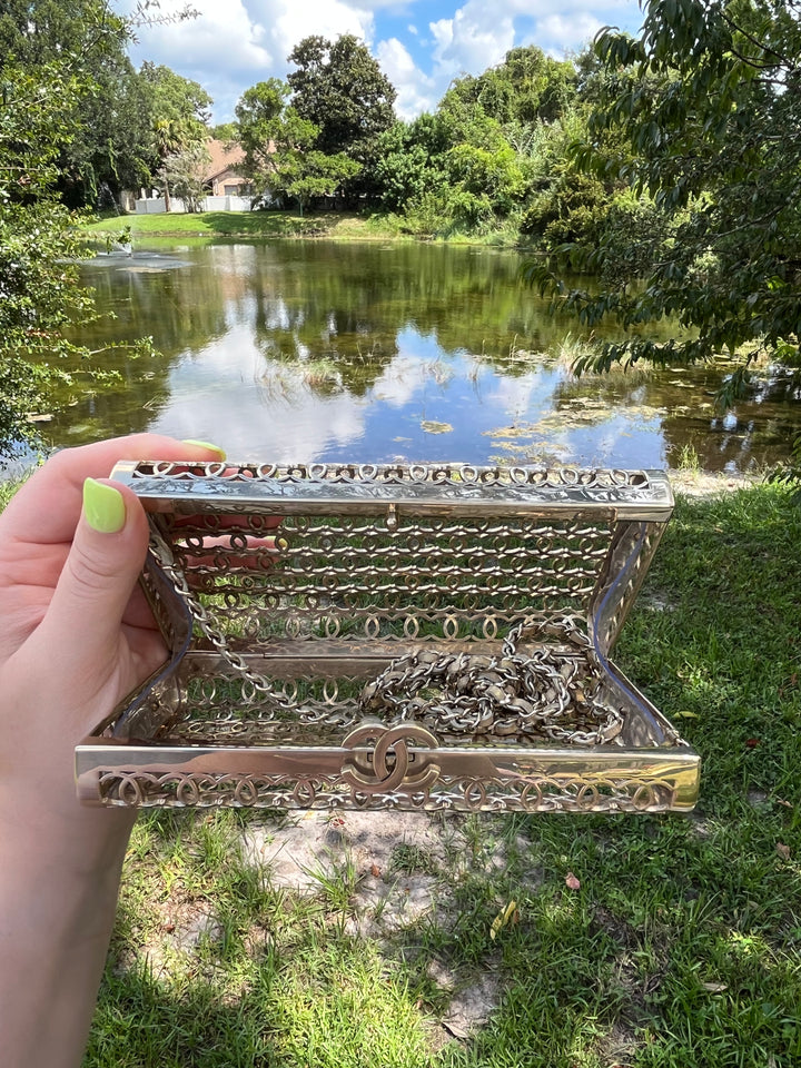 Chanel CC Moucharabieh Minaudiere Bag
