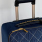 Chanel 20C Blue Quilted Denim & Leather Trolly