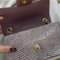 Chanel Mauve Taupe Lizard Mini Rectangular Flap Bag