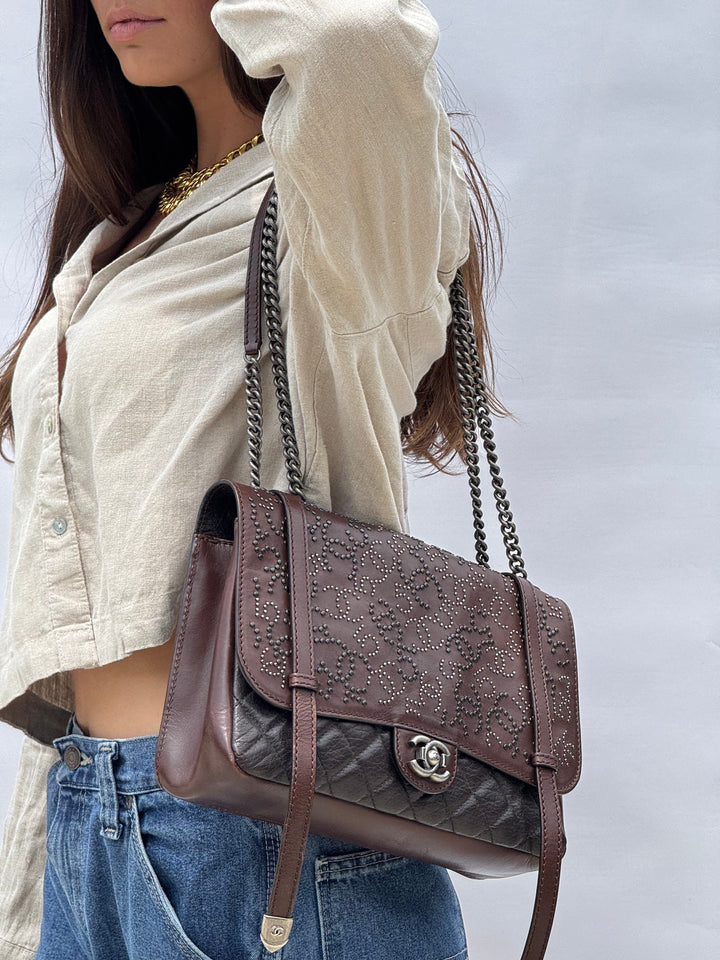 Chanel Jumbo Paris Dallas Texan Satchel Flap Bag