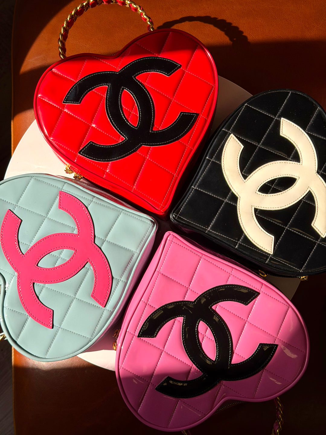 Chanel Barbie Red Heart Vanity Bag 24K Gold-Plated Hardware 1995