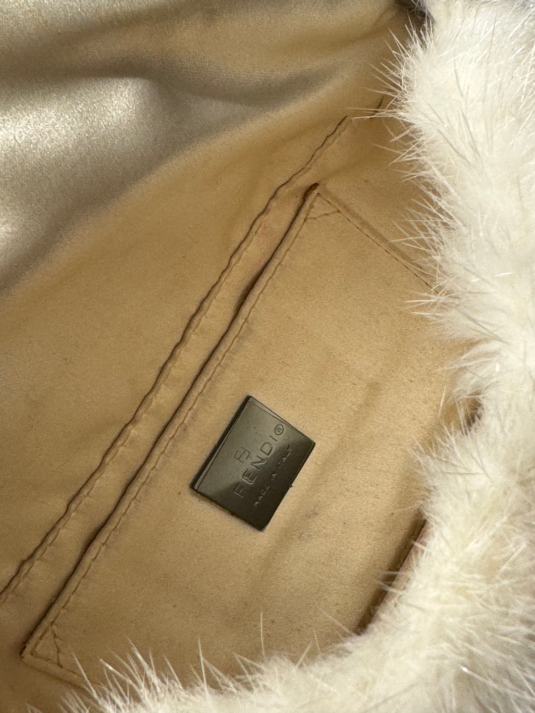 Fendi Mini Mink Fur Embellished Baguette