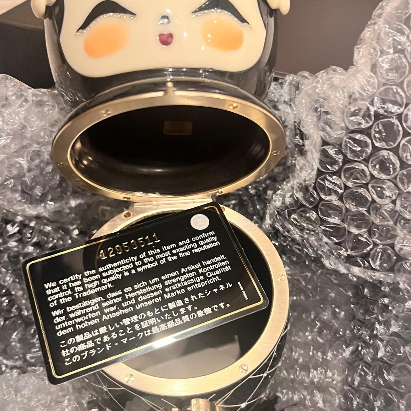 Chanel Black Plexiglass & Enamel Paris-Shanghai China Doll Minaudière