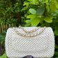 Chanel 18C Tan Ancient Greece Raffia Crochet Flap Bag