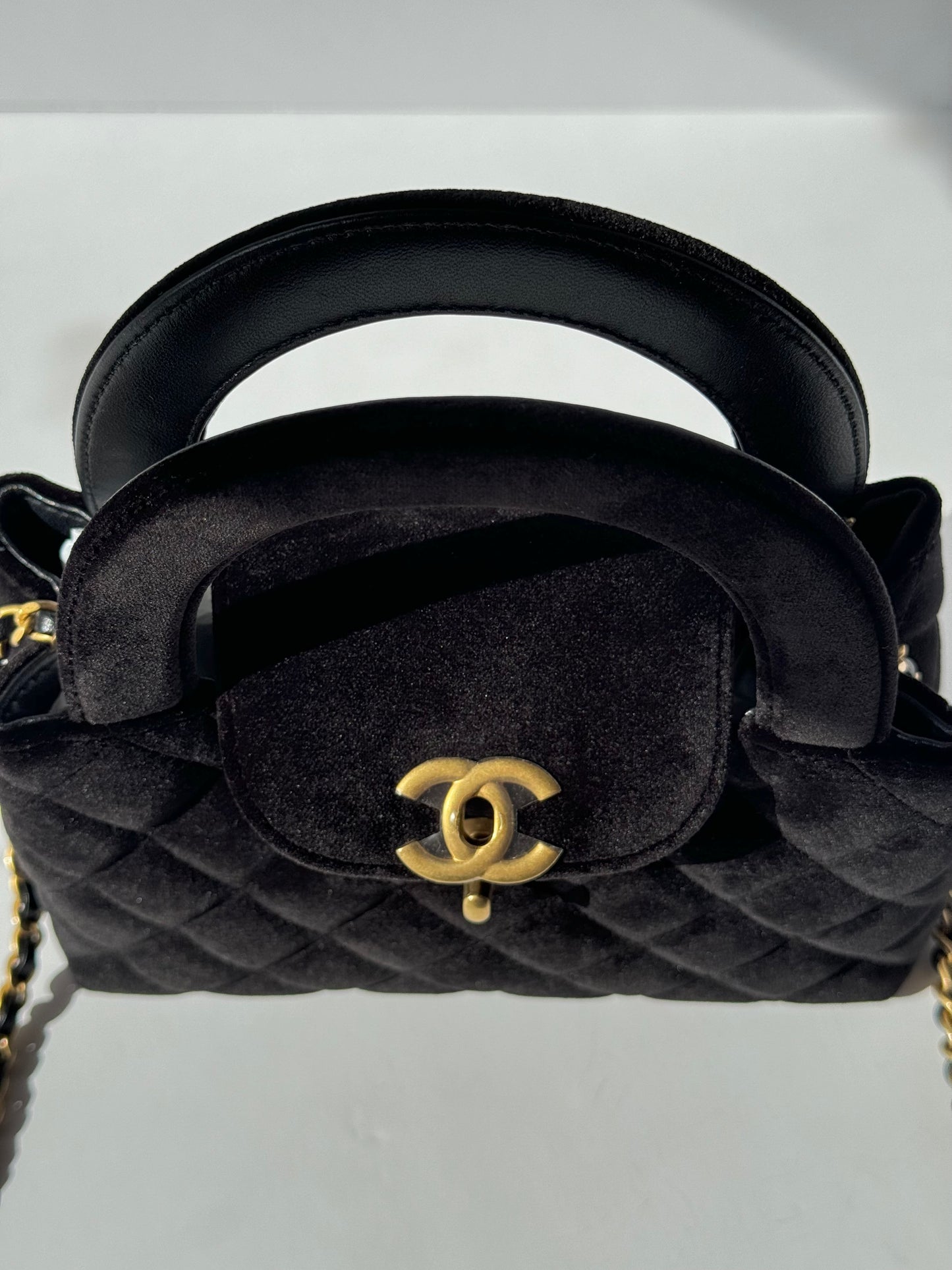 Chanel 2024 Black Velvet Mini Kelly