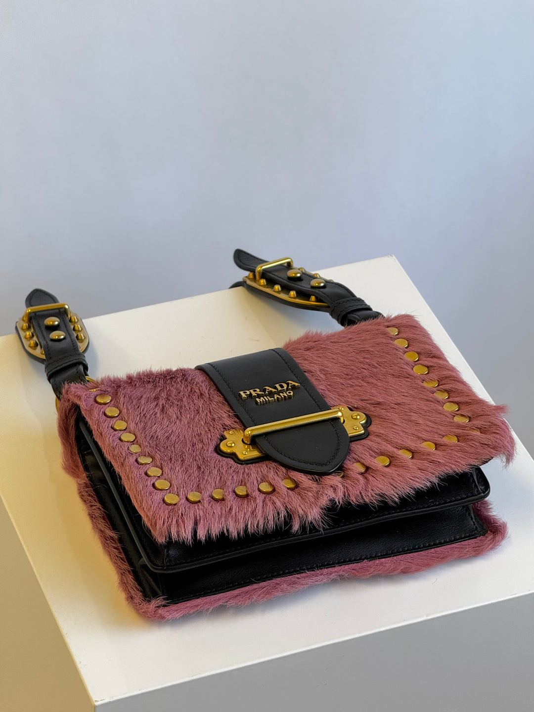 Prada Calf Hair Pink Cahier Crossbody Bag