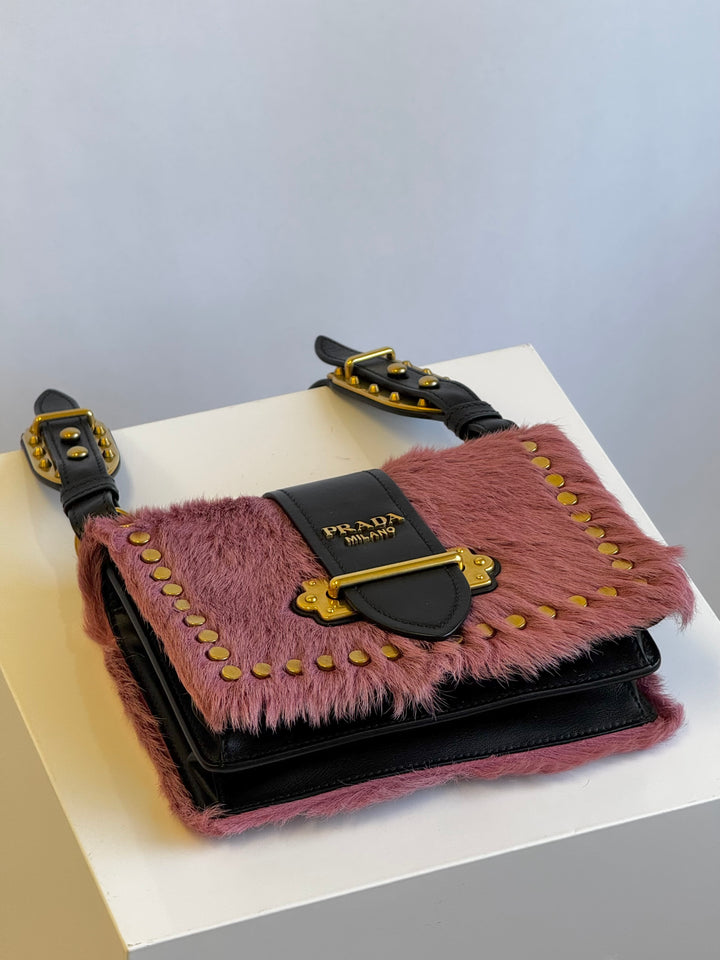 Prada Calf Hair Pink Cahier Crossbody Bag