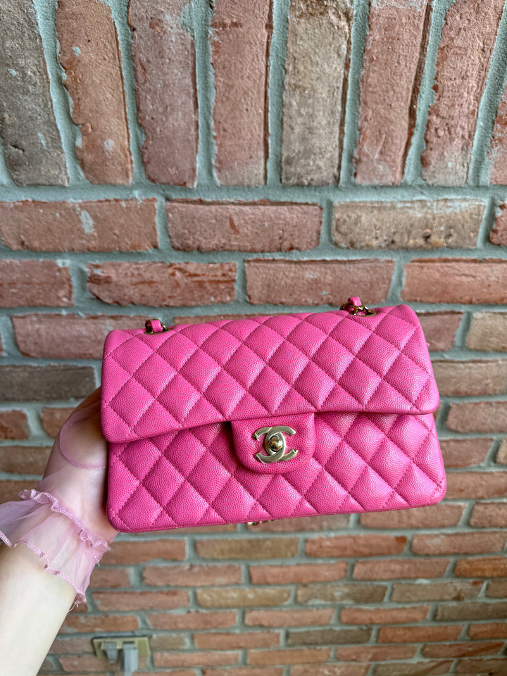 Chanel 20S Small Pink Caviar Double Flap