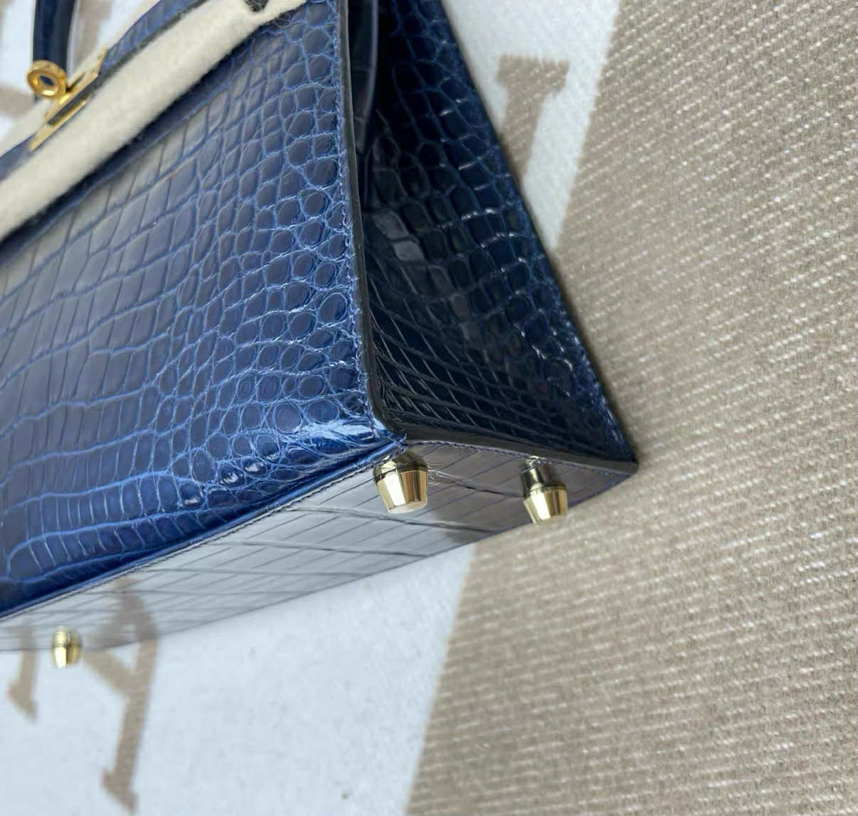 Hermes Blue Sapphire Alligator Kelly 25 Sellier