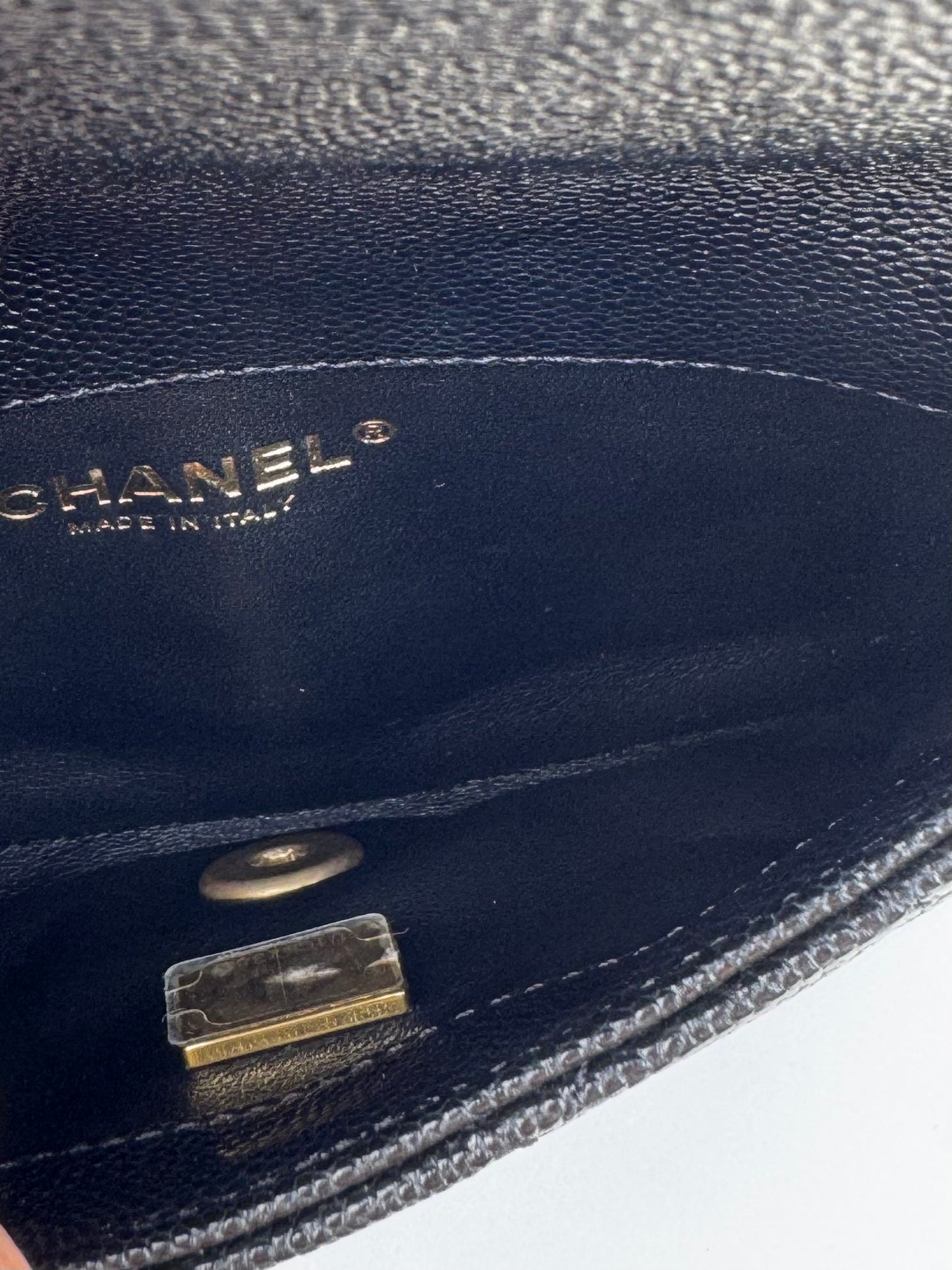 Chanel Black Shiny Caviar Pick Me Up Belt Bag